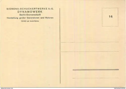 Berlin-Siemensstadt - Siemens-Schuckert-Werke - Dynamowerk - AK-Grossformat