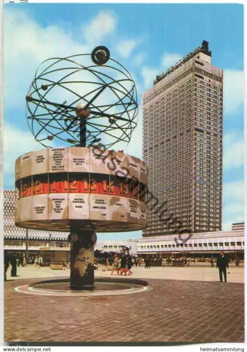 Berlin - Alexanderplatz mit Weltuhr und Interhotel - Verlag Bild und Heimat Reichenbach 70er Jahre
