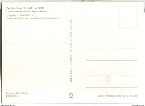 Berlin - Centrum-Warenhaus am Alexanderplatz - Verlag Bild und Heimat Reichenbach