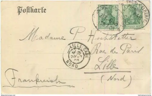 Leichlingen - Haus Vorst - Kapelle - Turm Ruine - Herrenhaus - Verlag Gebr. Israel Hamburg - Bahnpost Zug 648 gel. 1903