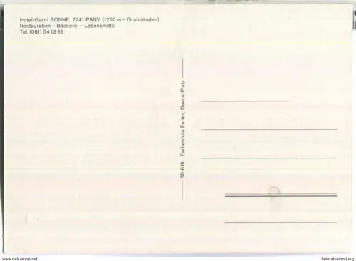 Pany - Hotel Sonne - Usego - Verlag Furter Davos-Platz