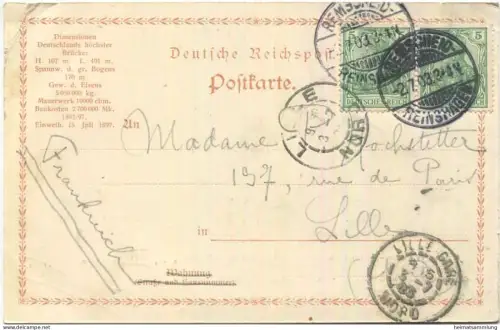 Kaiser Wilhelm-Brücke zwischen Remscheid und Solingen - Verlag W. Fülle Barmen gel. 1903