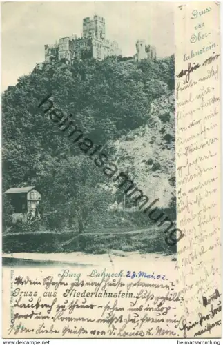 Gruss aus Oberlahnstein - Burg Lahneck - Verlag Edm. von König Heidelberg gel. 1902