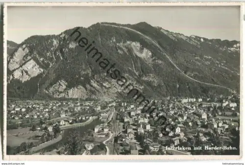 Interlaken mit Harder-Bahn - Foto-Ansichtskarte - Verlag J. Stump & Cie. Interlaken