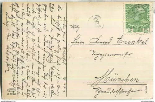 St. Peter gegen die Geislerspitzen im Villnöstal - Eisacktal - Verlag Joh. F. Amonn Bozen