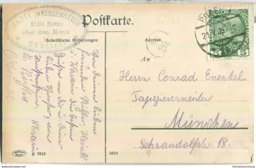 Weissenstein mit Latemar - Stempelspur - Verlag Joh. F. Amonn Bozen