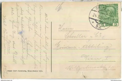 Brixen gegen Osten - Verlag Caspar Eder Brixen 1910