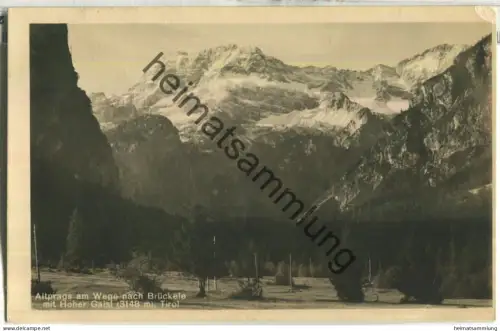 Altprags am Wege nach Brückele mit Hoher Gaisl - Foto-Ansichtskarte - Verlag Johann Mittich Altprags