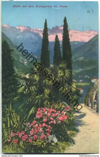 Motiv mit dem Rosengarten bei Bozen - Verlag Joh. F. Amonn Bozen