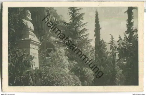 Gries Bozen - Vegetationsbild von der Erzherzog Heinrich-Promenade mit Denkmal - Verlag Gerstenberger & Müller Bozen