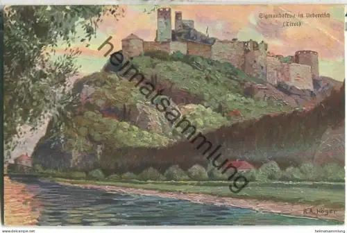 Sigmundskron in Ueberetsch - Künstlerkarte signiert R. A. Höger - Verlag Hans Kohler & Co. München