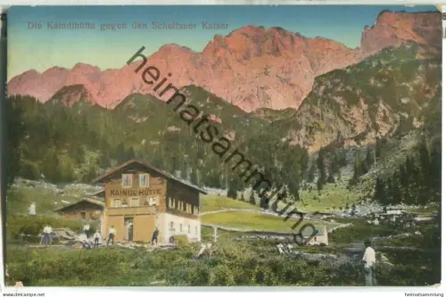 Die Kaindlhütte gegen den Scheffauer Kaiser - Verlag B. Lehrburger Nürnberg