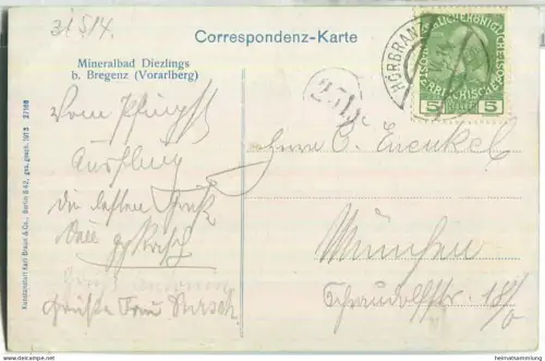 Mineralbad Diezlings - Badehaus - Verlag Karl Braun & Co. Berlin 1913