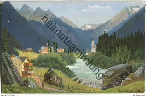 Ginzling - Zillertal - Künstlerkarte - Verlag M. Baumgartner München
