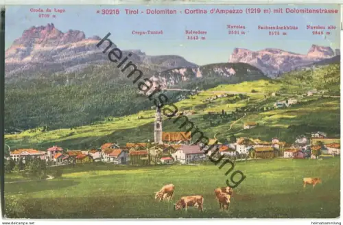 Cortina d' Ampezzo mit Dolomitenstrasse - Edition Photoglob Zürich