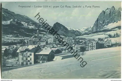 Ampezzotal - Cortina gegen Col Rosa - Seekofel und Punta Fiames - Verlag Stengel & Co. GmbH Dresden