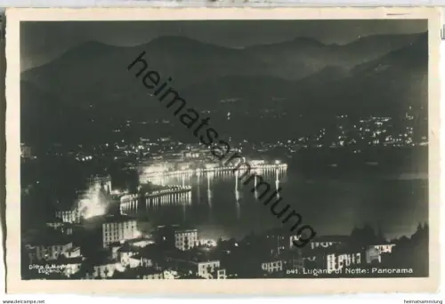 Lugano di Notte - Panorama - Nacht - Foto-Ansichtskarte - Edit. Ditta G. Mayr Lugano