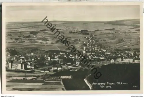 Annaberg - Blick vom Pöhlberg - Foto-Ansichtskarte - Stein-Verlag Dresden