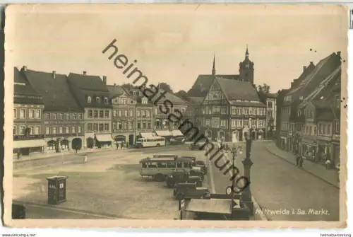 Mittweida - Markt - Bus - Verlag Franz Landgraf Zwickau