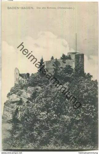 Baden-Baden - Das alte Schloss - Hohenbaden - Verlag Louis Glaser Leipzig