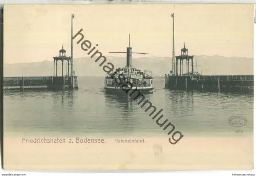 Friedrichshafen - Hafeneinfahrt - Verlag Wilhelm Hoffmann Dresden