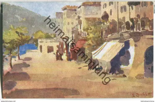 Lago di Como - Bellagio - Künstlerkarte signiert L. Zambeletti 20er Jahre
