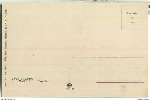 Lago di Como - Moltrasio - il Pontile - Künstlerkarte signiert L. Zambeletti 20er Jahre