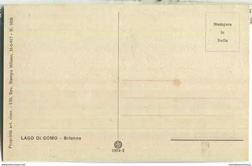Lago di Como - Brienno - Künstlerkarte signiert L. Zambeletti 20er Jahre