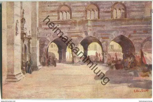 Como - Piazza del Duomo - Künstlerkarte signiert L. Zambeletti 20er Jahre