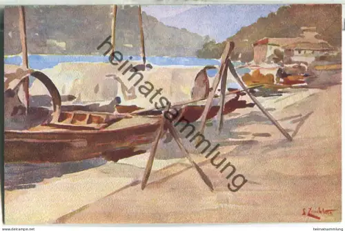 Lago di Como - Como - Sant' Agostino - Künstlerkarte signiert L. Zambeletti 20er Jahre