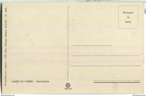 Lago di Como - Cernobbio - Künstlerkarte signiert L. Zambeletti 20er Jahre
