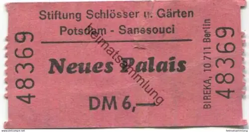 Deutschland - Stiftung Schlösser und Gärten Potsdam Sanssouci - Neues Palais - Eintrittskarte