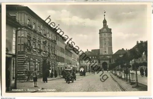 Ansbach - Maximilianstrasse - Foto-Ansichtskarte - Verlag Löffler & Co Greiz