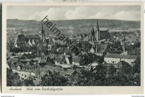 Ansbach - Blick vom Drechselgarten - Verlag F. H. Dennerlein Nürnberg