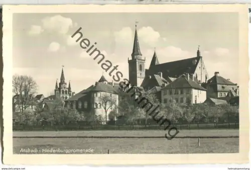 Ansbach - Hindenburgpromenade - Foto-Ansichtskarte - Verlag Schöning & Co Lübeck