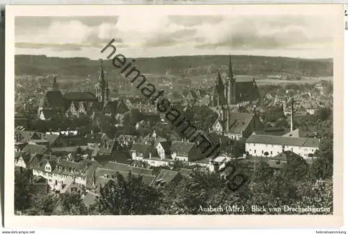 Ansbach - Blick vom Drechselgarten - Foto-Ansichtskarte - Verlag F. H. Dennerlein Nürnberg