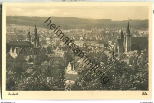 Ansbach - Gesamtansicht - Foto-Ansichtskarte - Verlag Ludwig Riffelmacher Fürth