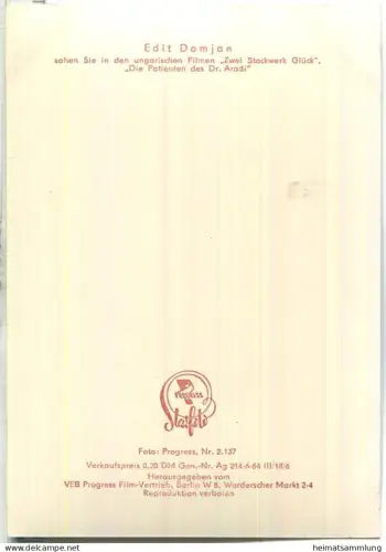 Edit Domjan - VEB Progress Film Vertrieb Berlin 1964 - Keine AK-Einteilung