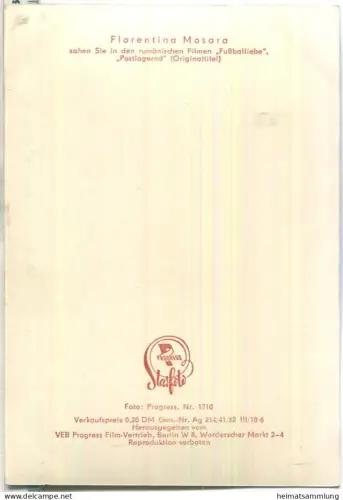 Florentina Mosara - VEB Progress Film Vertrieb Berlin 1962 - keine AK Einteilung