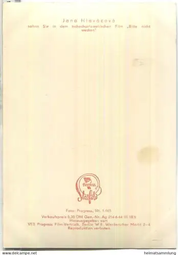 Jana Hlavacova - VEB Progress Film Vertrieb Berlin 1964 - Keine AK-Einteilung
