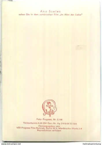 Ana Szeles - VEB Progress Film Vertrieb Berlin 1964 - Keine AK-Einteilung