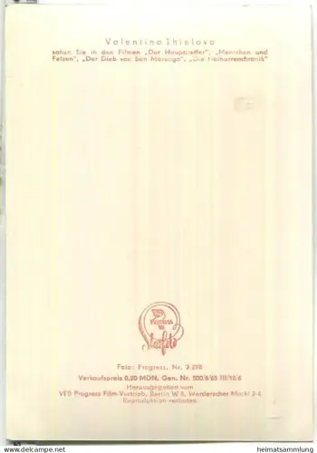 Valentina Thielova - VEB Progress Film Vertrieb Berlin 1964 - Keine AK-Einteilung
