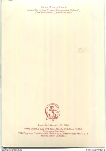 Jana Brejchova - VEB Progress Film Vertrieb Berlin 1961 - Keine AK-Einteilung