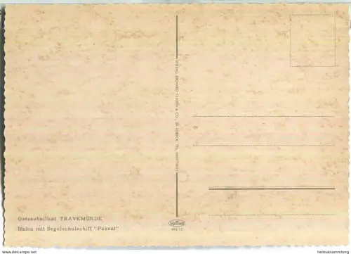 Travemünde - Hafen - Segelschulschiff Passat - Verlag Richard Clasen & Co Lübeck
