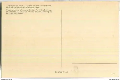 Schweden - Trelleborg - Tagfärjan Konung Gustaf V - signiert M von Essen