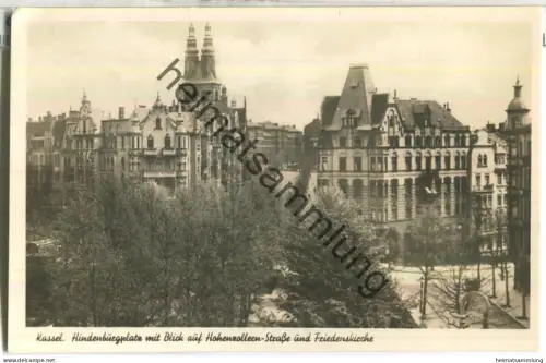 Kassel - Hindenburgplatz - Friedenskirche - Verlag Bruno Hansmann Kassel