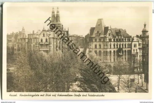 Kassel - Hindenburgplatz - Hohenzollern-Strasse - Friedenskirche - Verlag Bruno Hansmann Kassel