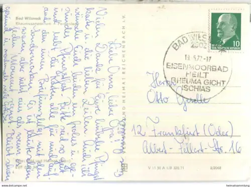 Bad Wilsnack - Rheumasanatorium - Park - Verlag VEB Bild und Heimat Reichenbach