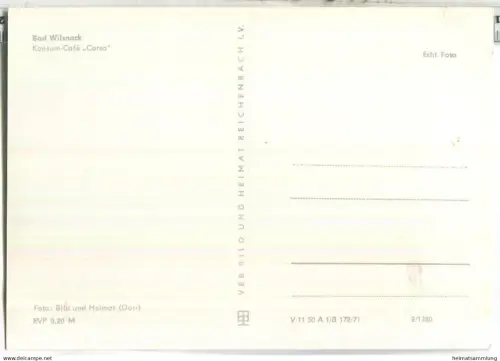 Bad Wilsnack - Konsum-Cafe Corso - Verlag VEB Bild und Heimat Reichenbach