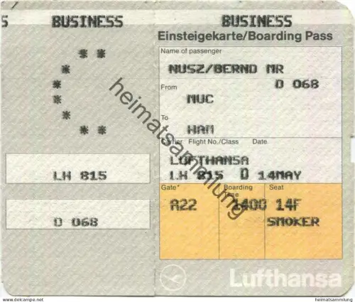 Lufthansa - Boarding Pass